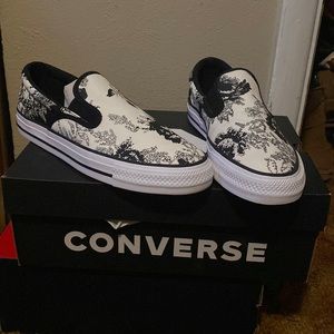 Black and white slip on Converse